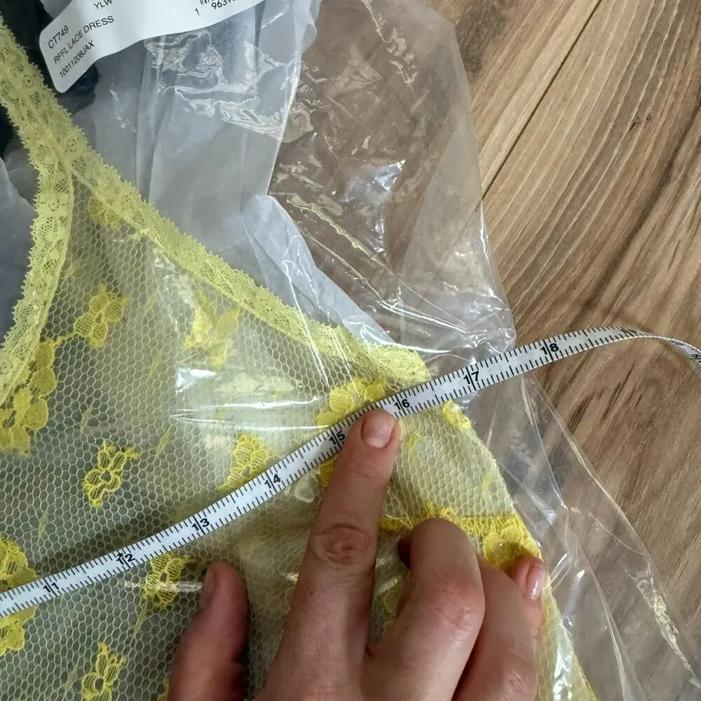 NWT COACH Yellow Ruffle Lace Slip Dress Size 0 $1295 Retail